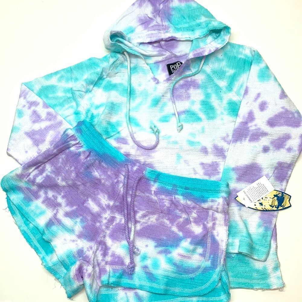 🔥POP SURF HOODIE & short 2 pc set sz Large New